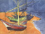 Vincent Van Gogh Boats on the Beach of Saintes-Maries (nn04) oil painting on canvas